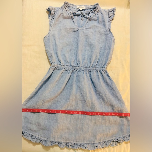 Women’s Distressed Denim Sleeveless Mini Dress - Picture 6 of 8